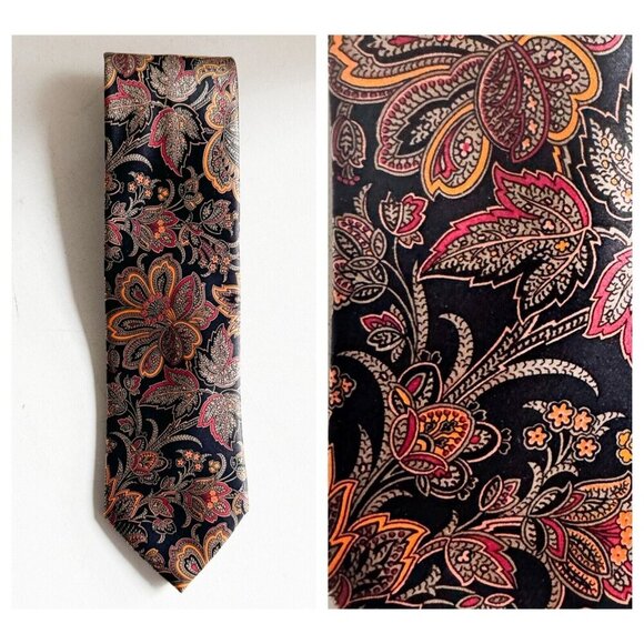 Brioni Silk Paisley Floral Print Men's Neck Tie - Picture 1 of 6